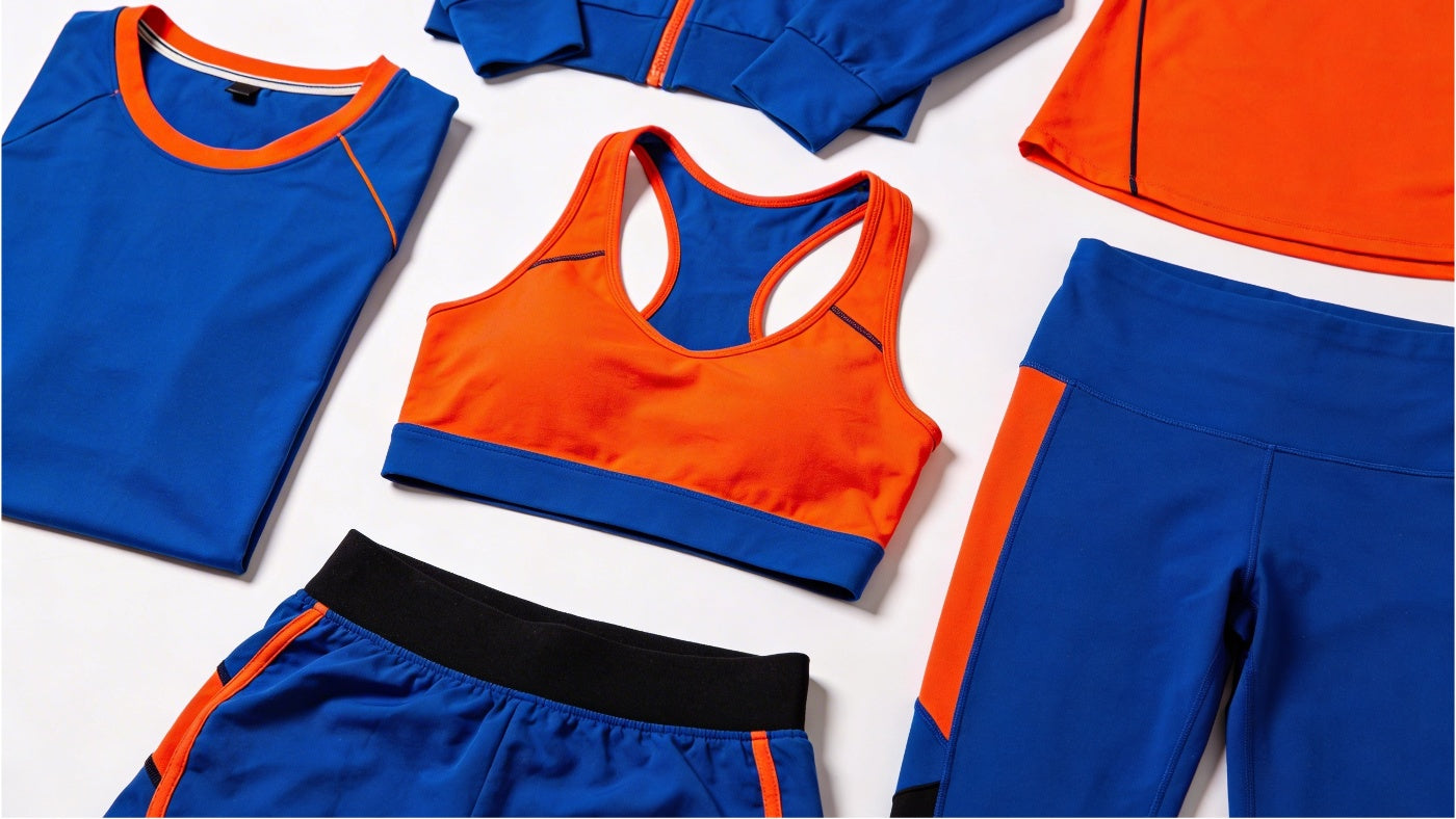 Women's activewear including workout clothing displayed in a clean modern layout