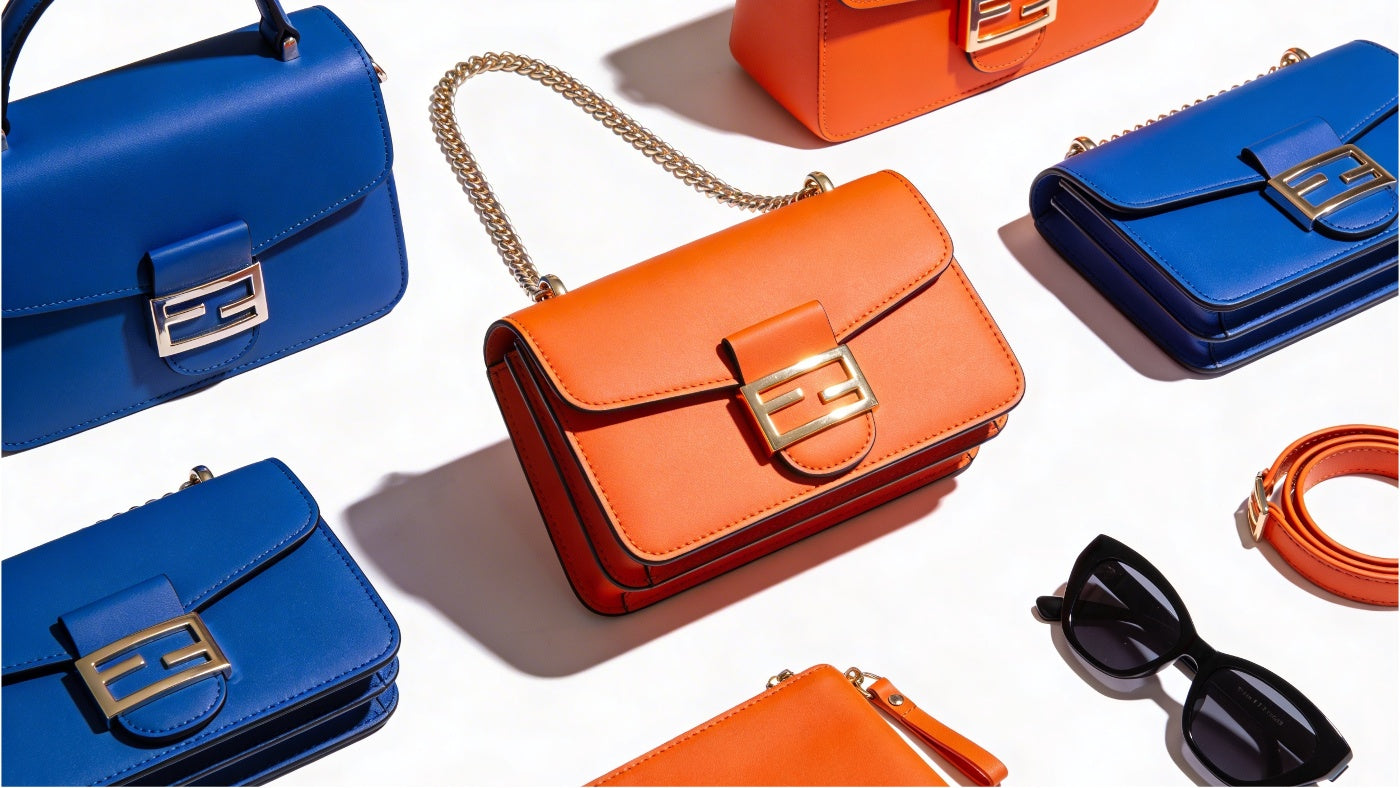 Women's bags and purses including handbags displayed in a clean modern arrangement