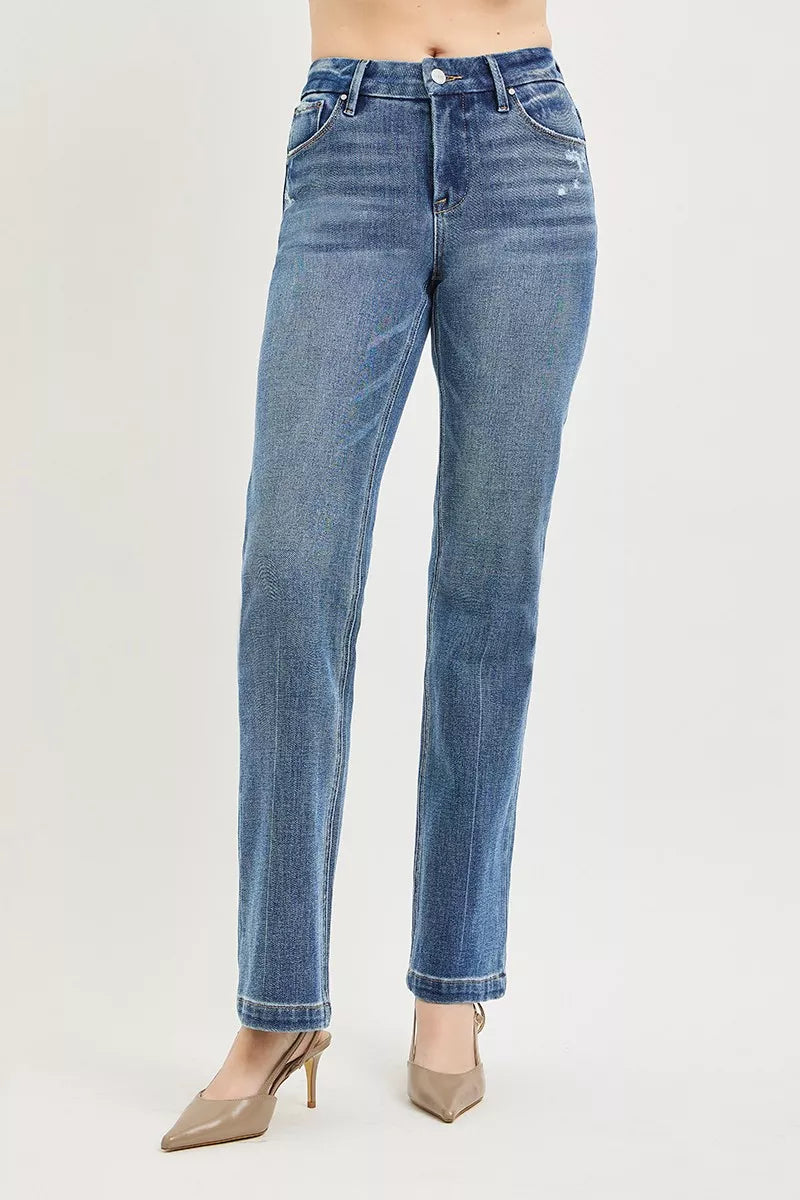 risen-tummy-control-4way-stretch-mid-rise-straight-crease-line Image 3