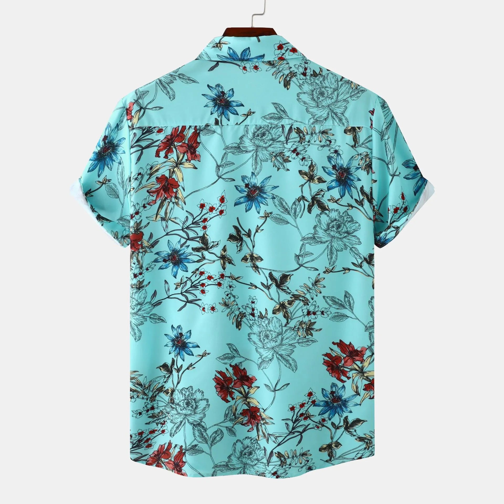 Men's Plus Size Floral Print Short Sleeve Button Down Casual Shirt | Tampa Bay Discounts
