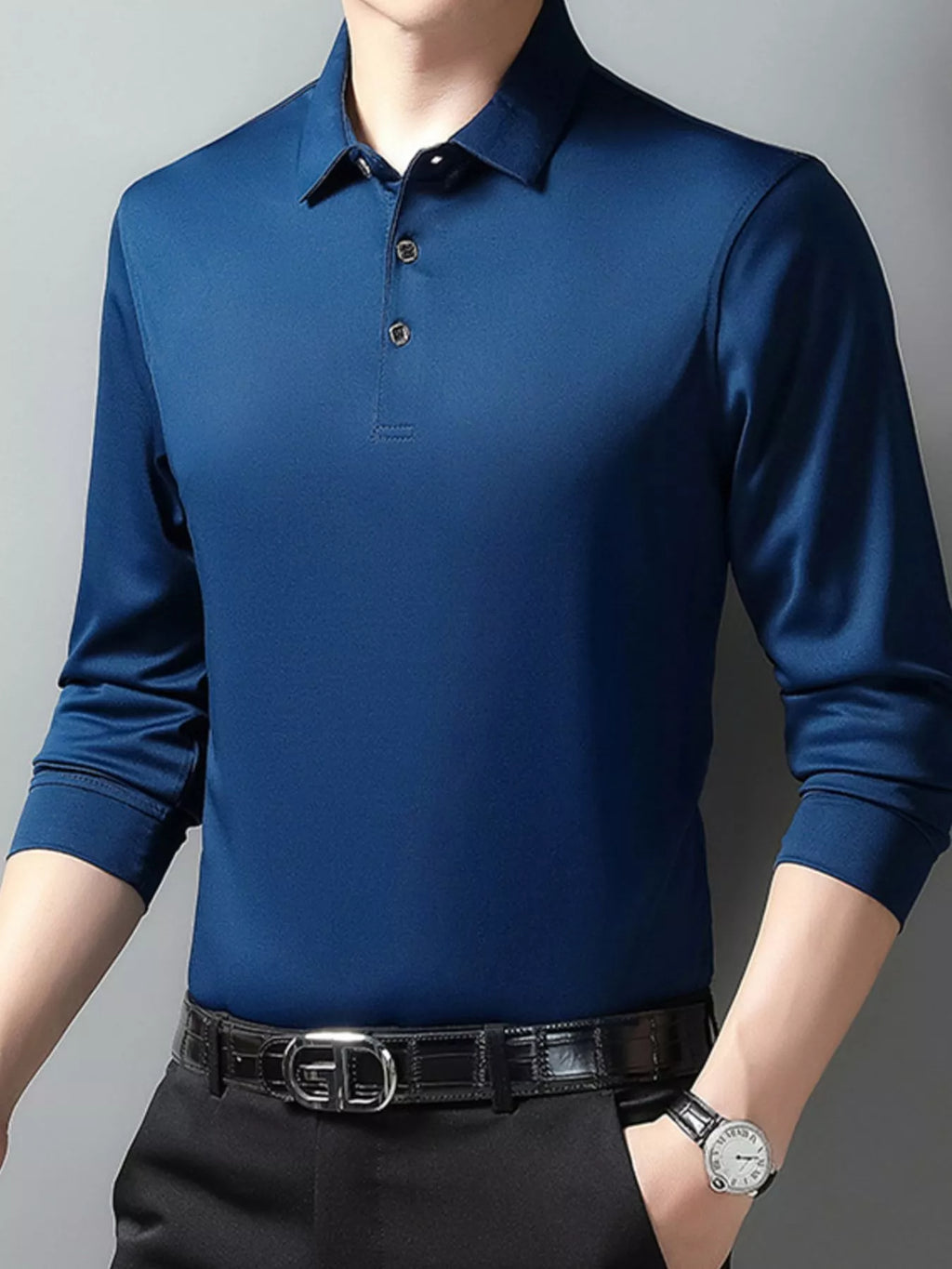 Men's Plus Size Long Sleeve Classic Fit Polo | Tampa Bay Discounts