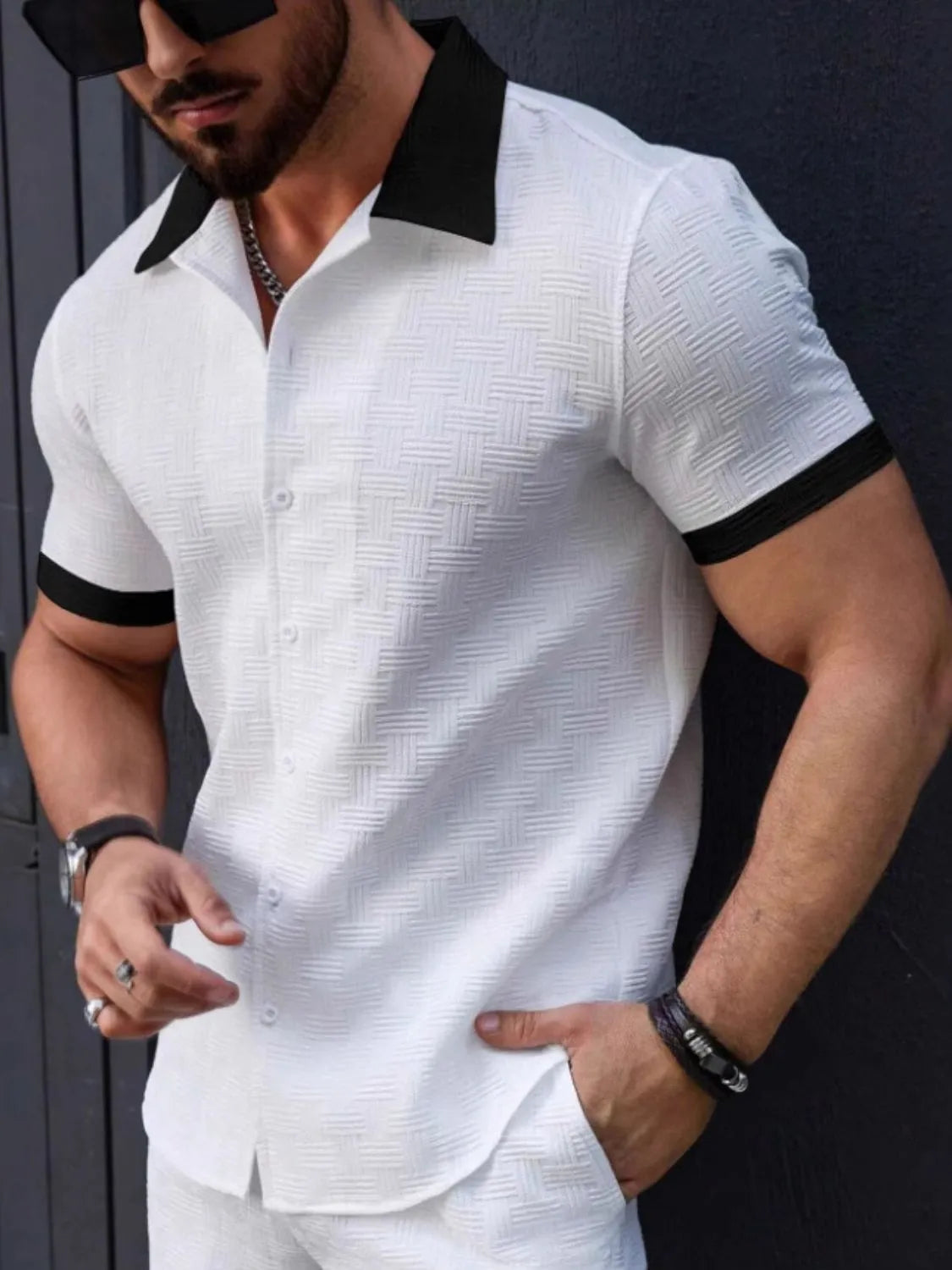 Men's Button Up Short Sleeve Shirt | Tampa Bay Discounts