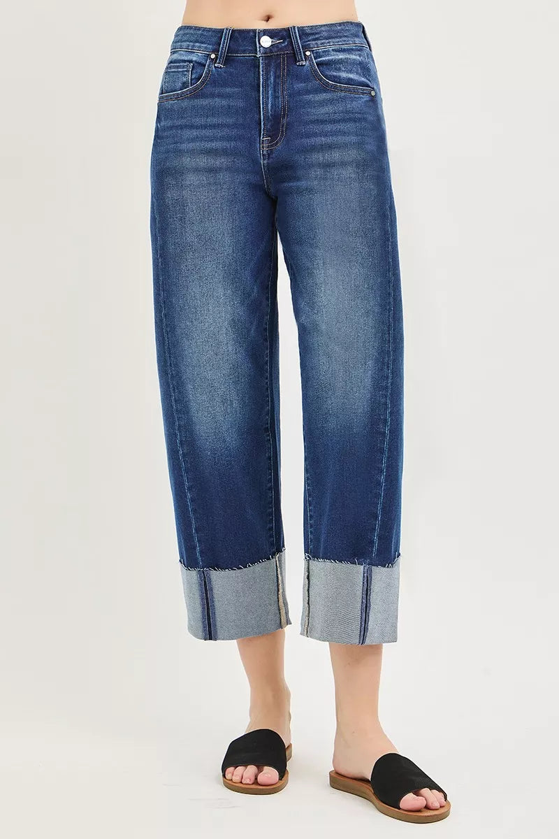 risen-full-size-slouchy-crop-barrel-cuffed-jeans-plus-size Image 5