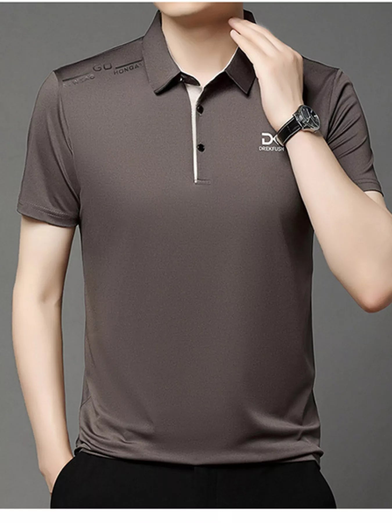 Men's Plus Size Button Detail Short Sleeve Polo | Tampa Bay Discounts