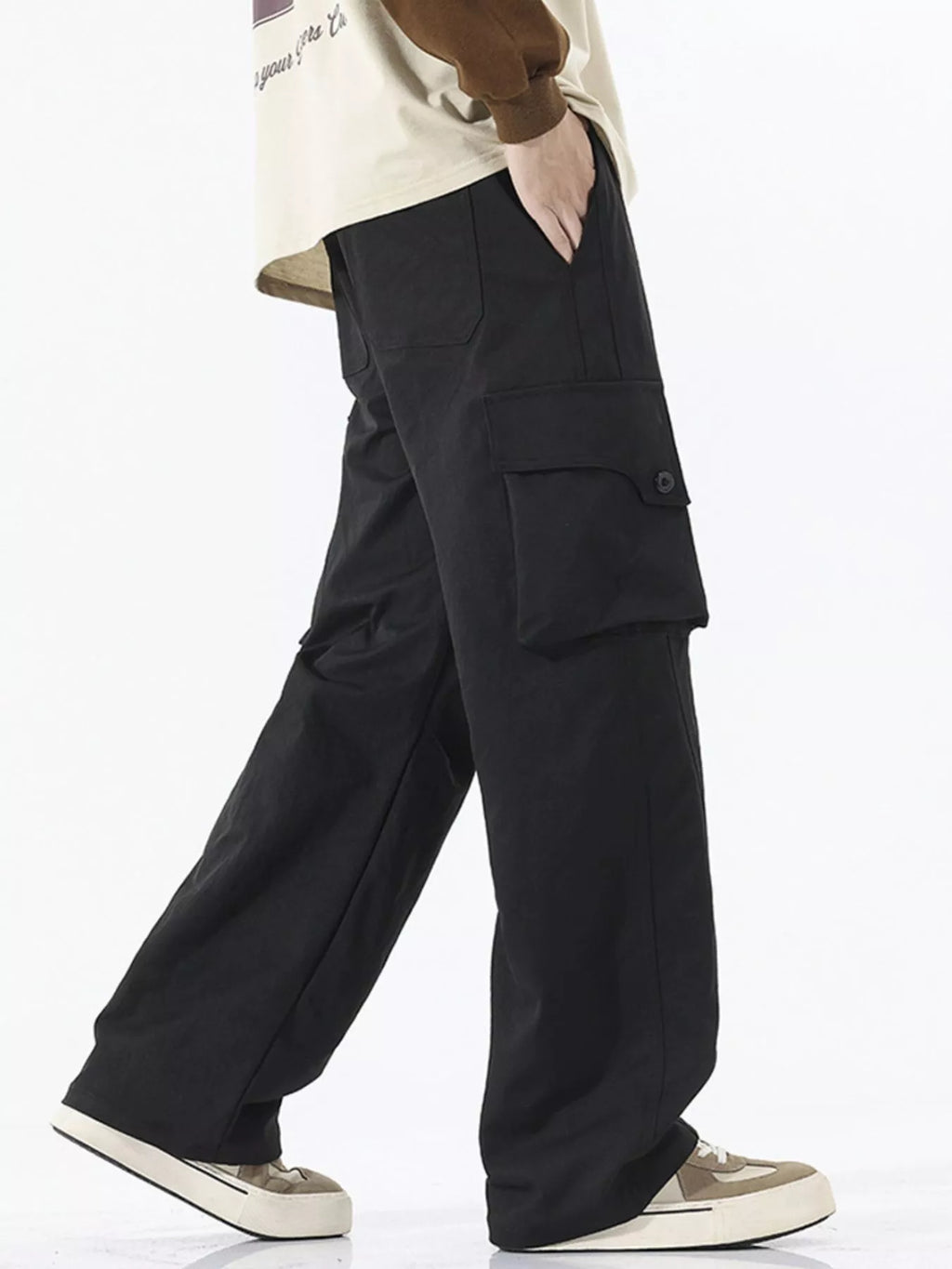 Men's Full Size Loose Fit Multi-Pocket Cargo Pants Plus Size | Tampa Bay Discounts