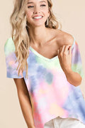 bibi-tie-dye-jersey-v-neck-short-sleeve-t-shirt image 1