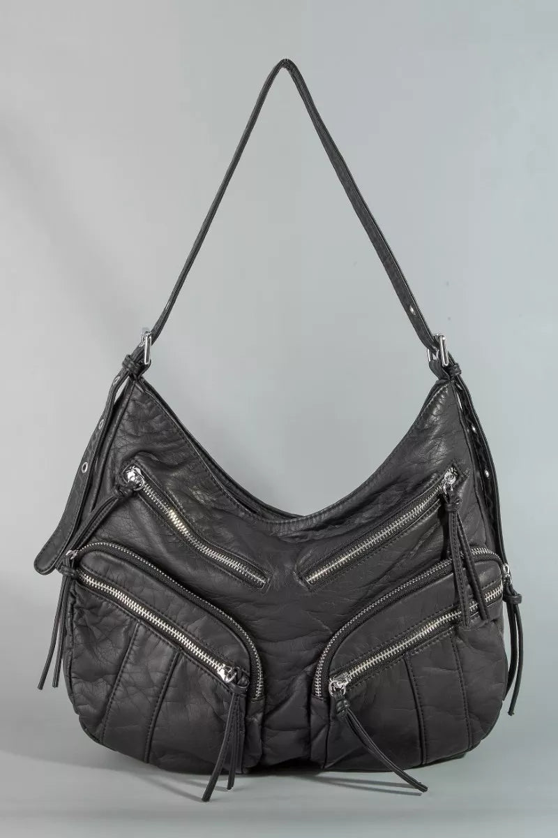 fame-multi-zipper-pocket-leather-hobo-bag 1