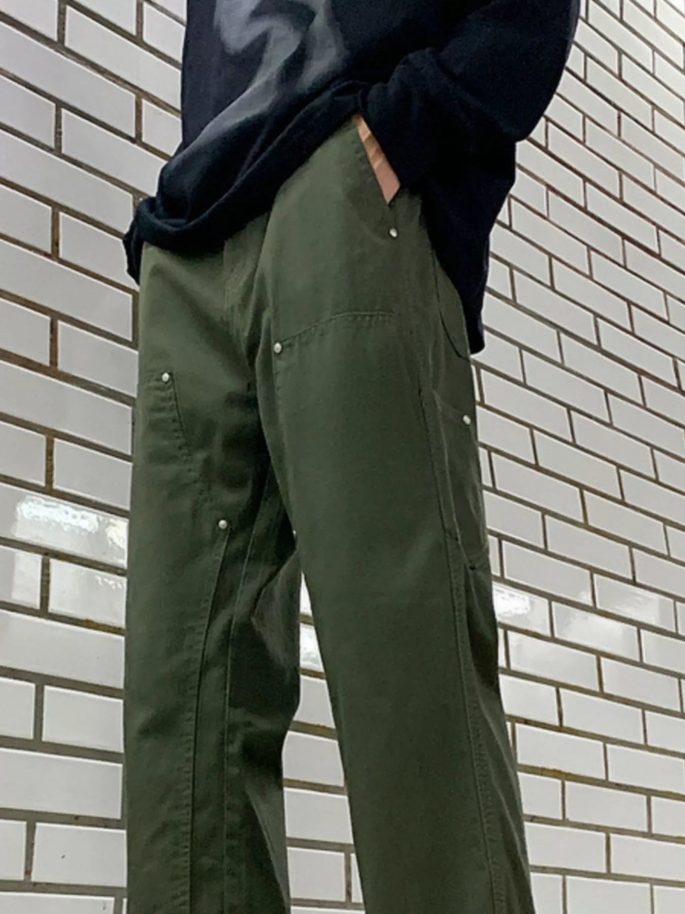 Men's Full Size Relaxed Fit Rivet Decorn Cargo Pants Plus Size | Tampa Bay Discounts