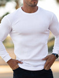 Men's Ribbed Round Neck Long Sleeve T-Shirt | Tampa Bay Discounts