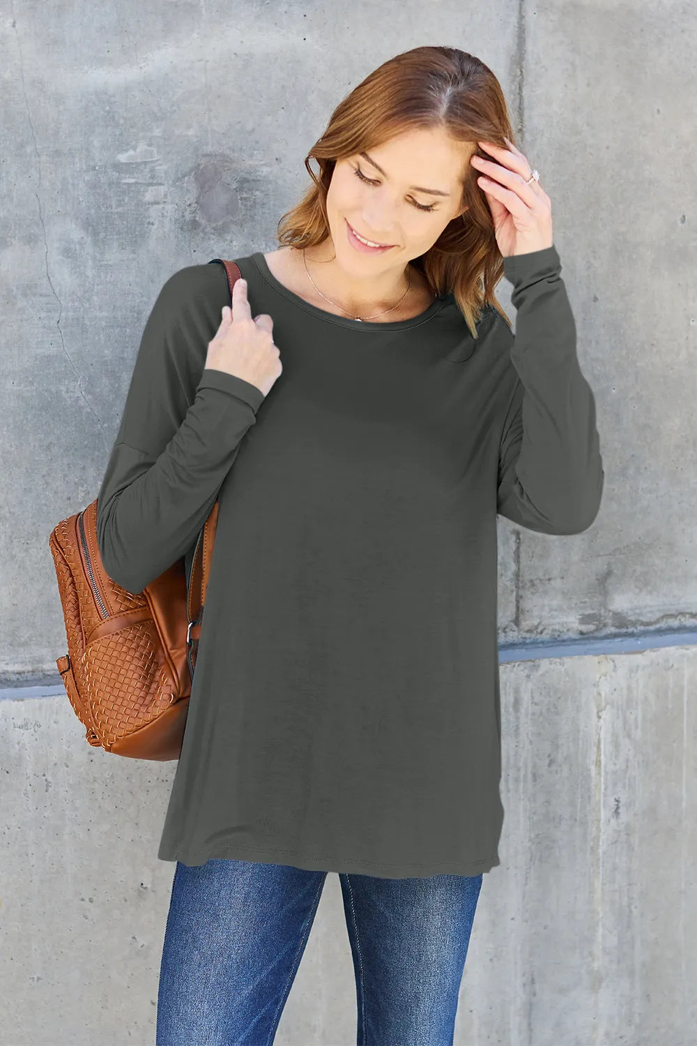 basic-bae-full-size-round-neck-dropped-shoulder-t-shirt image 25