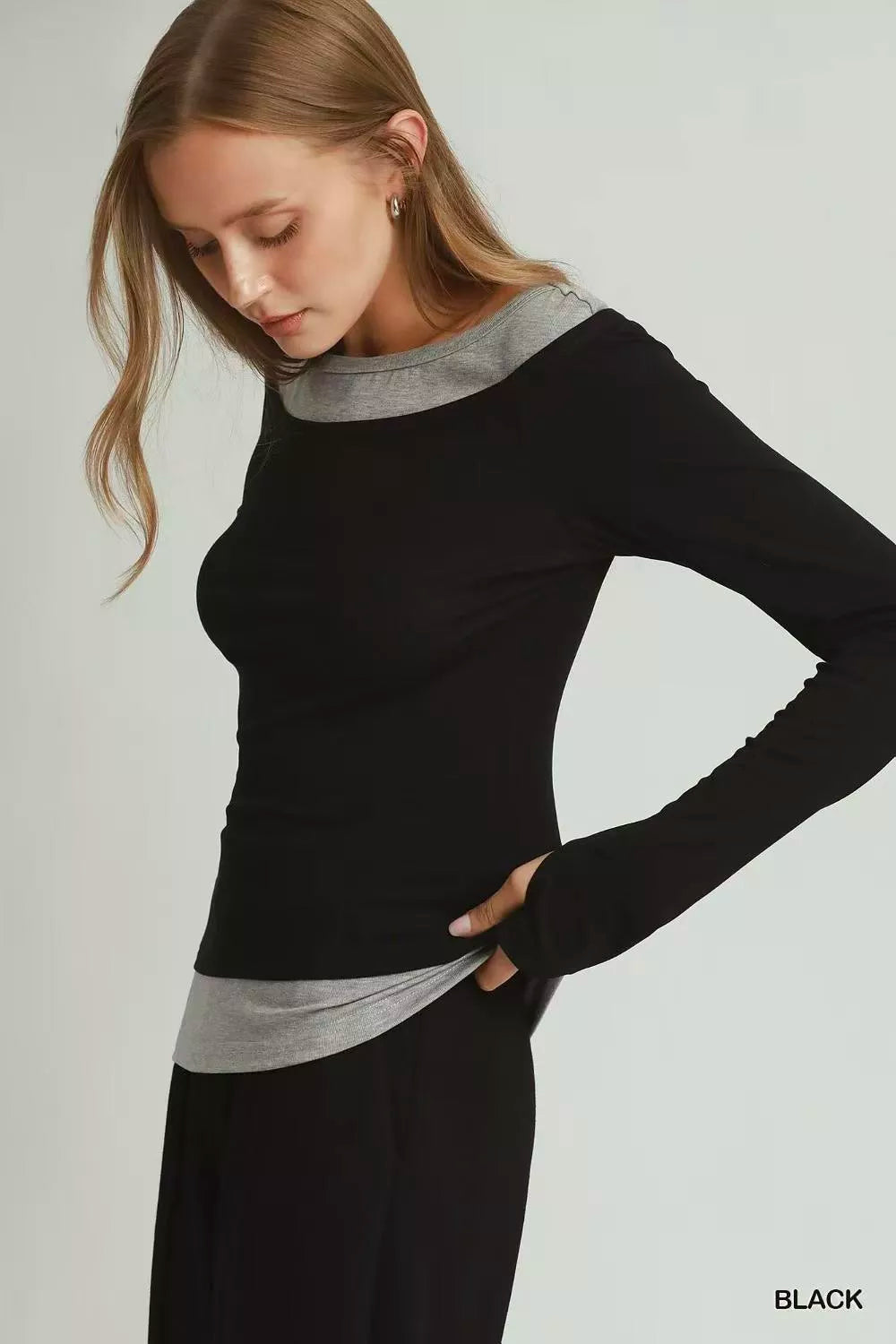 umgee-layered-twofer-long-sleeve-top-1 image 2