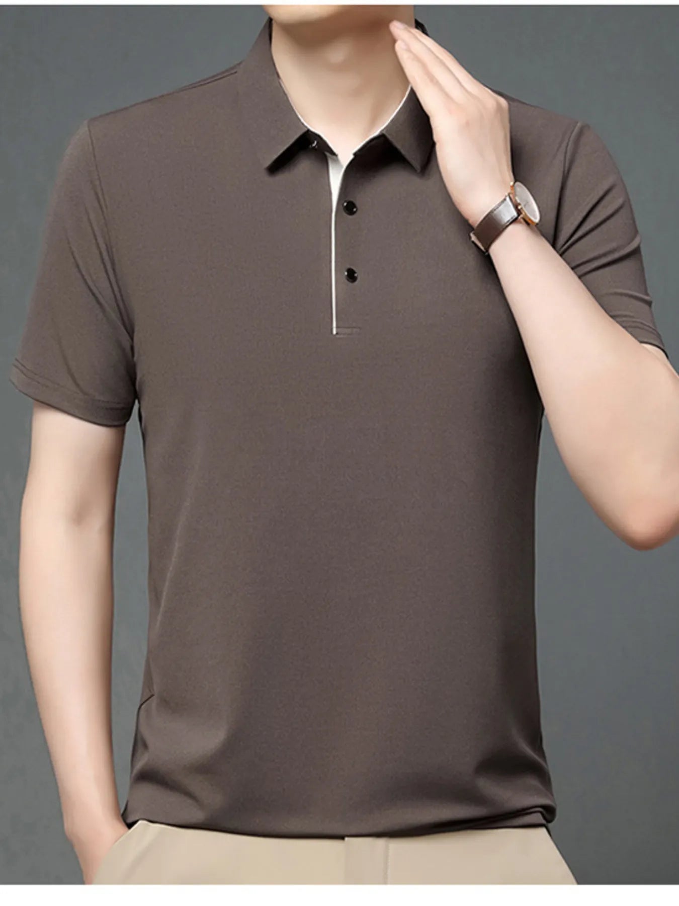 Men's Plus Size Button Detail Short Sleeve Polo | Tampa Bay Discounts