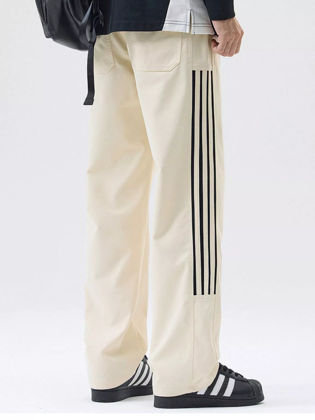 Men's Full Size Side Striped Wide Leg Casual Pants Plus Size | Tampa Bay Discounts