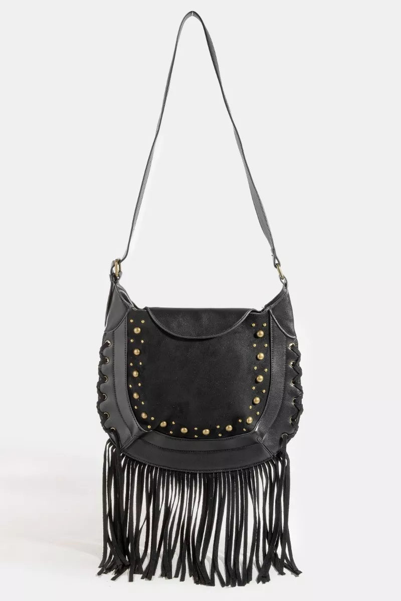 fame-rivet-trim-suede-fringe-shoulder-bag 5