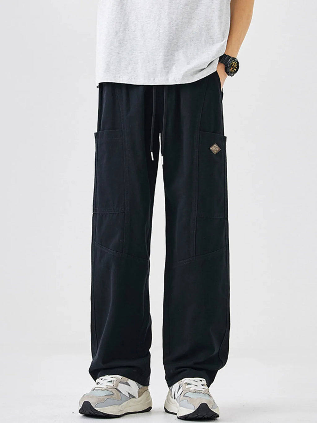 Men's Plus Size Casual Wide-Leg Drawstring Pants | Tampa Bay Discounts