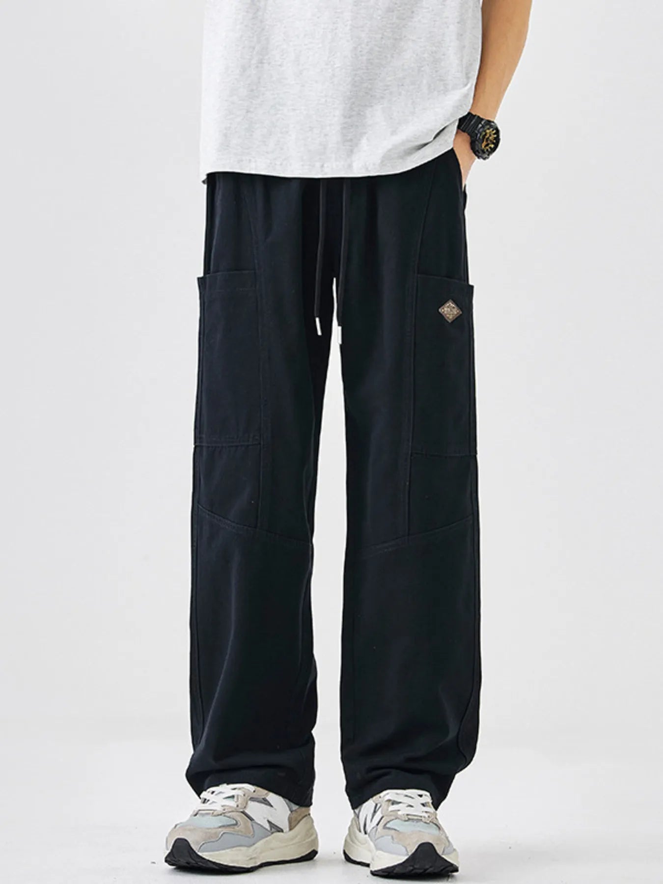 Men's Plus Size Casual Wide-Leg Drawstring Pants | Tampa Bay Discounts
