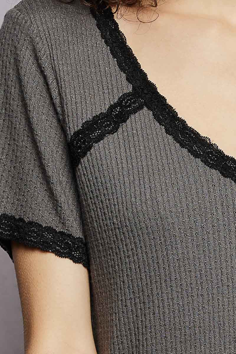 pol-lace-detail-v-neck-short-sleeve-textured-t-shirt-2 image 6