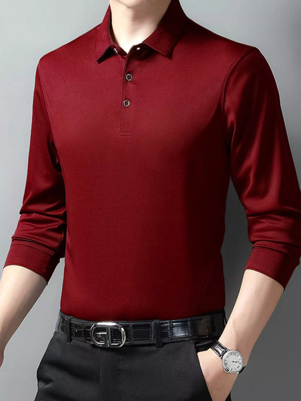 Men's Plus Size Long Sleeve Classic Fit Polo | Tampa Bay Discounts