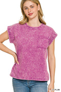 zenana-full-size-crinkle-washed-round-neck-folded-short-sleeve-tee-plus-size-9 image 1