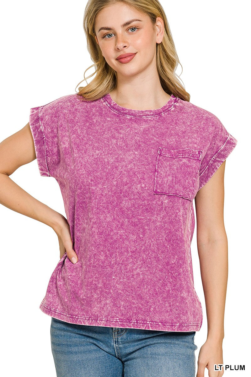 zenana-full-size-crinkle-washed-round-neck-folded-short-sleeve-tee-plus-size-9 image 1