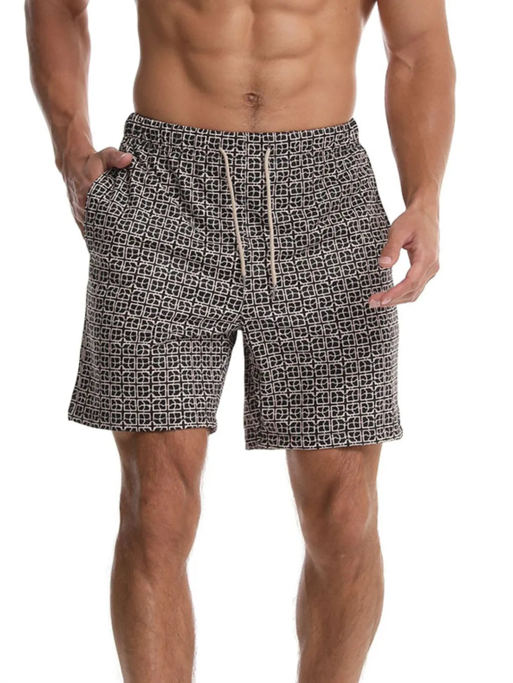 Men's Drawstring Printed Shorts with Pockets | Tampa Bay Discounts