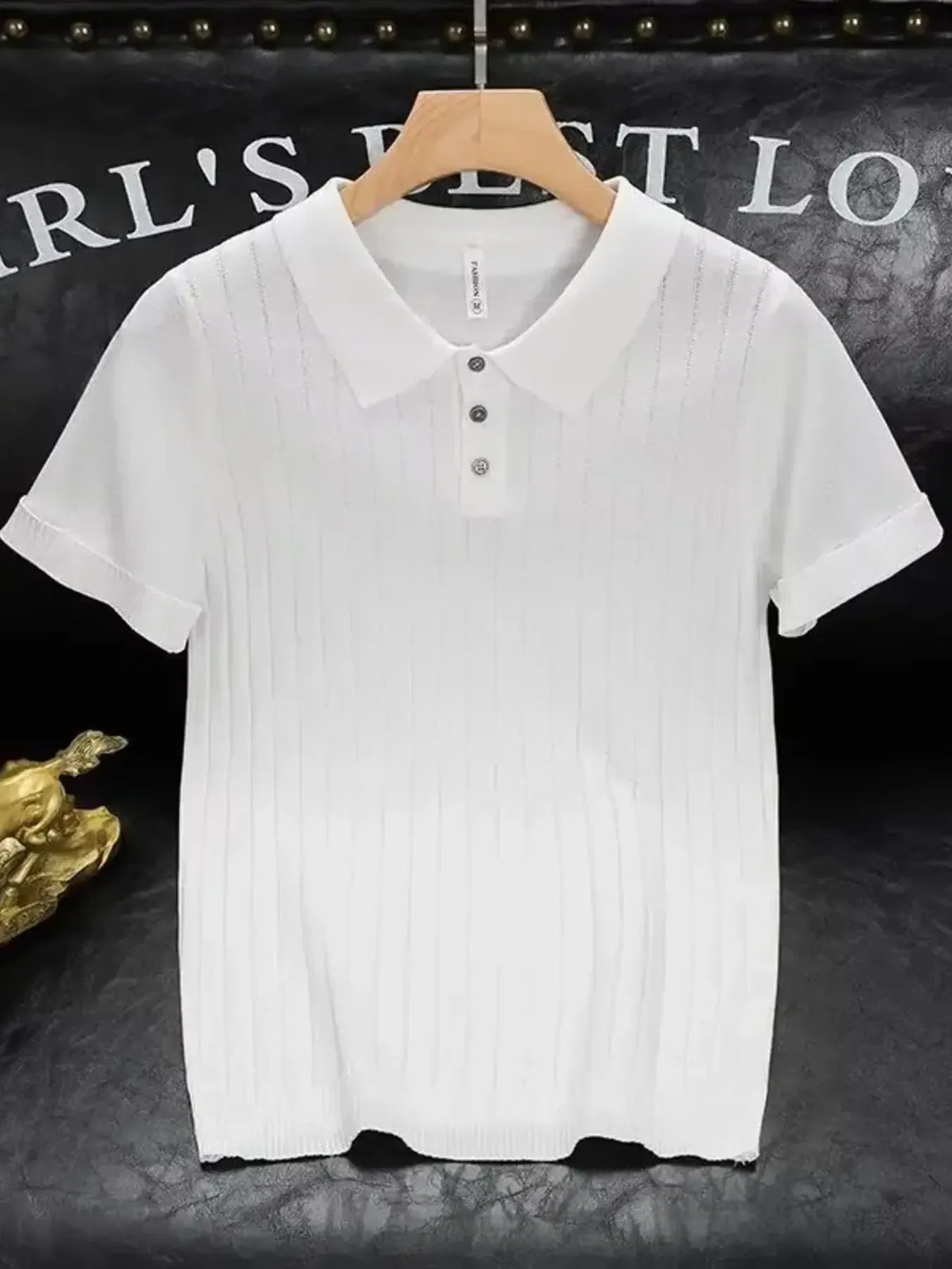 Men's Plus Size Short Sleeve Ribbed Polo | Tampa Bay Discounts