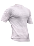Men's Full Size Textured Round Neck Short Sleeve T-Shirt Plus Size | Tampa Bay Discounts