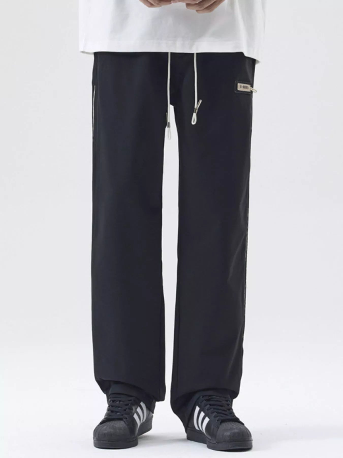 Men's Full Size Side Striped Wide Leg Casual Pants Plus Size | Tampa Bay Discounts