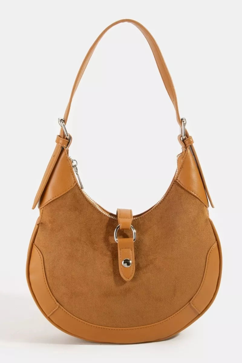 fame-leather-accent-suede-crescent-shoulder-bag 1