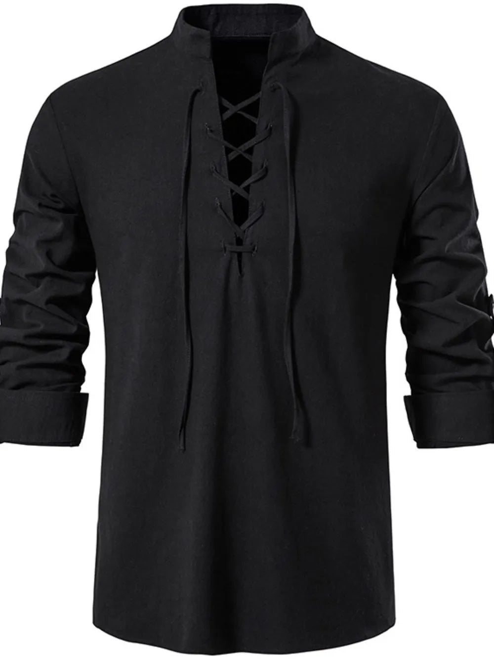 Men's Lace Up Long Sleeve Blouse | Tampa Bay Discounts