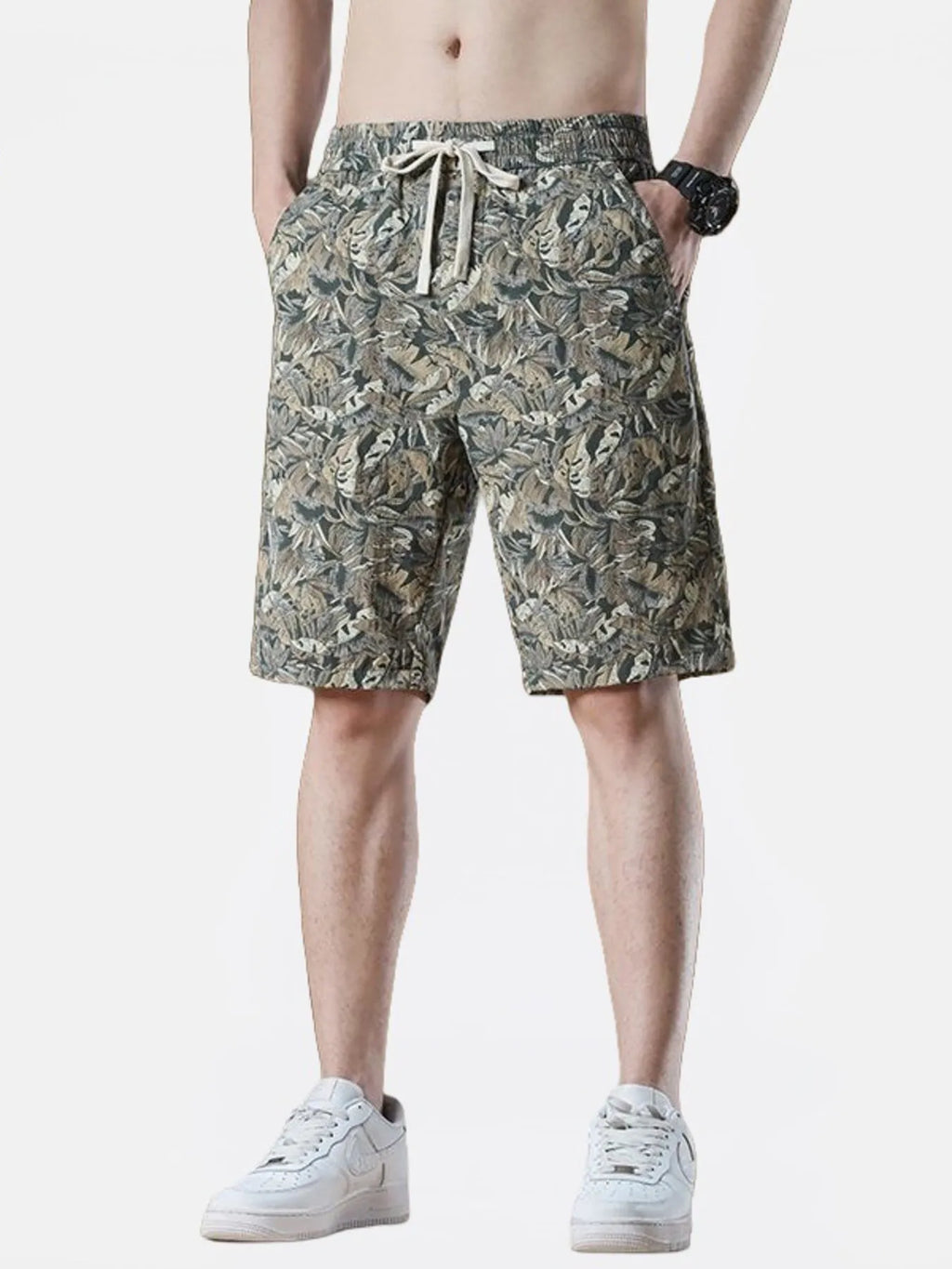 Men's Plus Size Drawstring Printed Wide-Leg Shorts | Tampa Bay Discounts