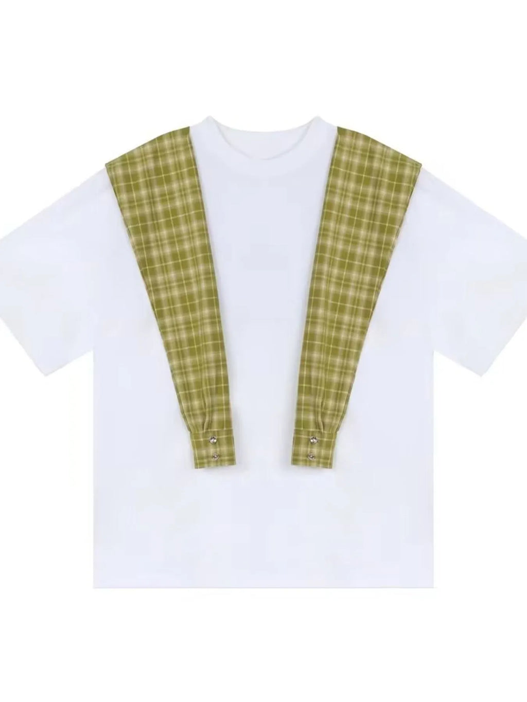Men's Full Size Oversized T-Shirt with Plaid Shawl Plus Size | Tampa Bay Discounts