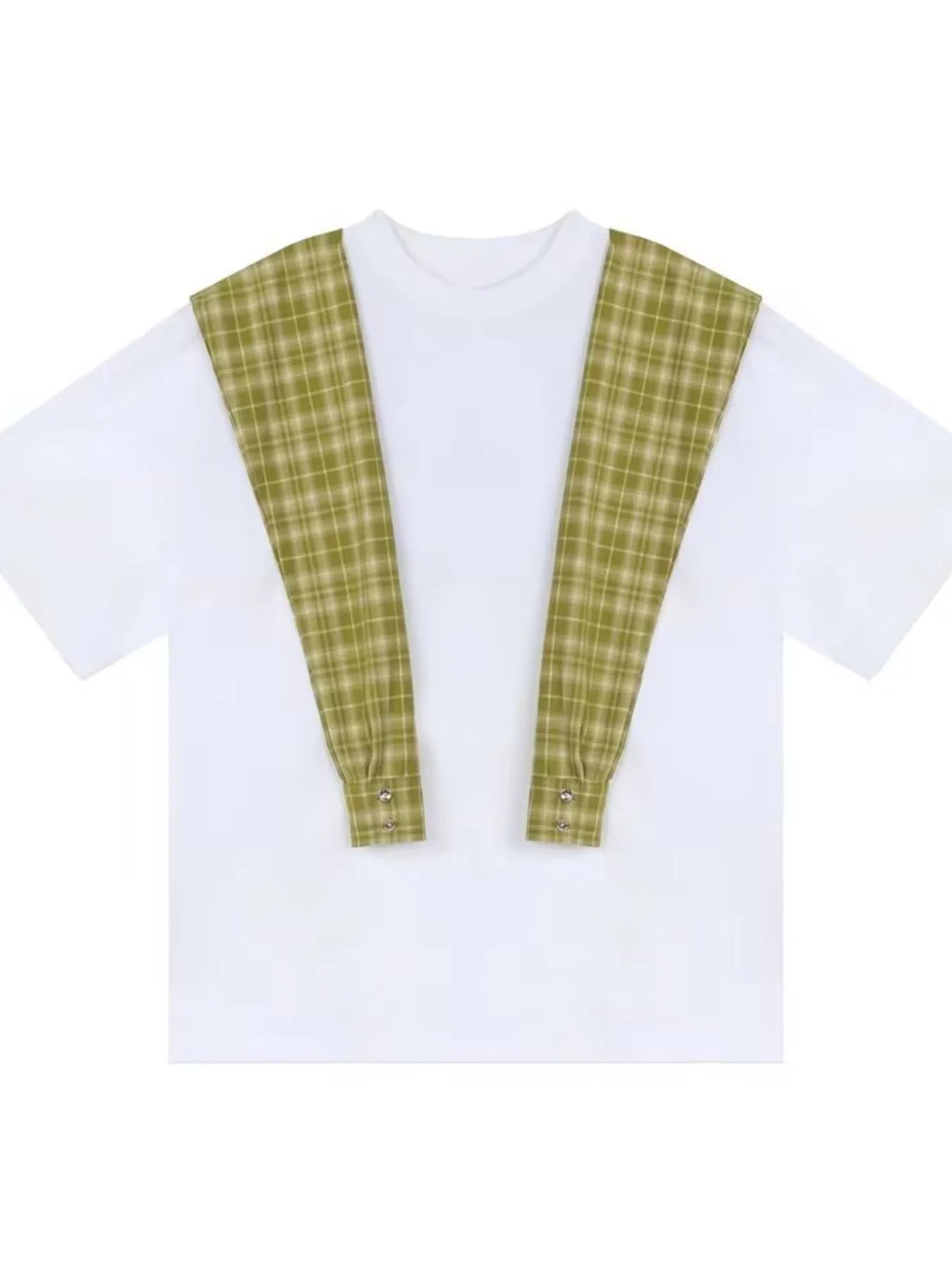 Men's Full Size Oversized T-Shirt with Plaid Shawl Plus Size | Tampa Bay Discounts