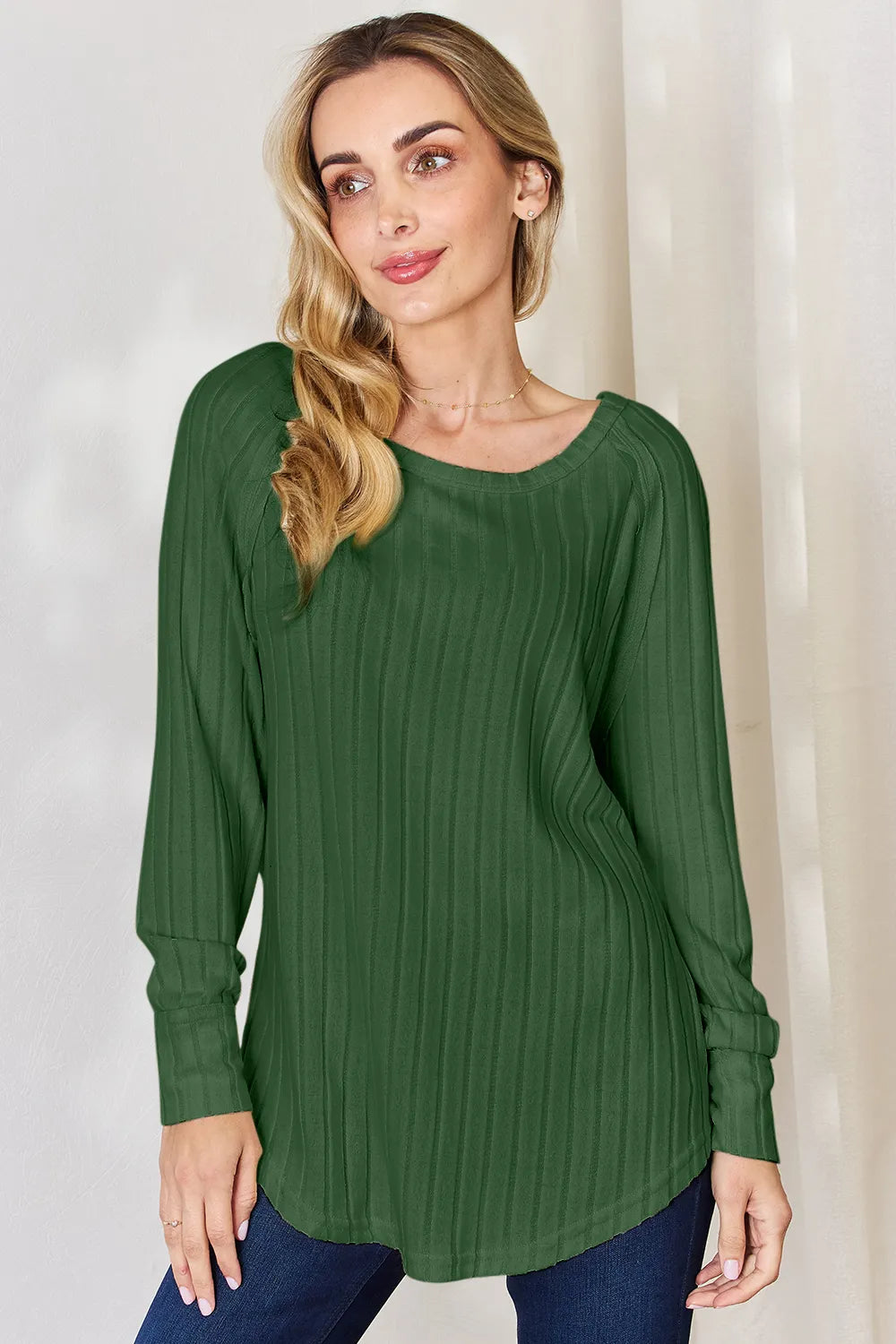 basic-bae-full-size-ribbed-round-neck-slit-t-shirt image 9