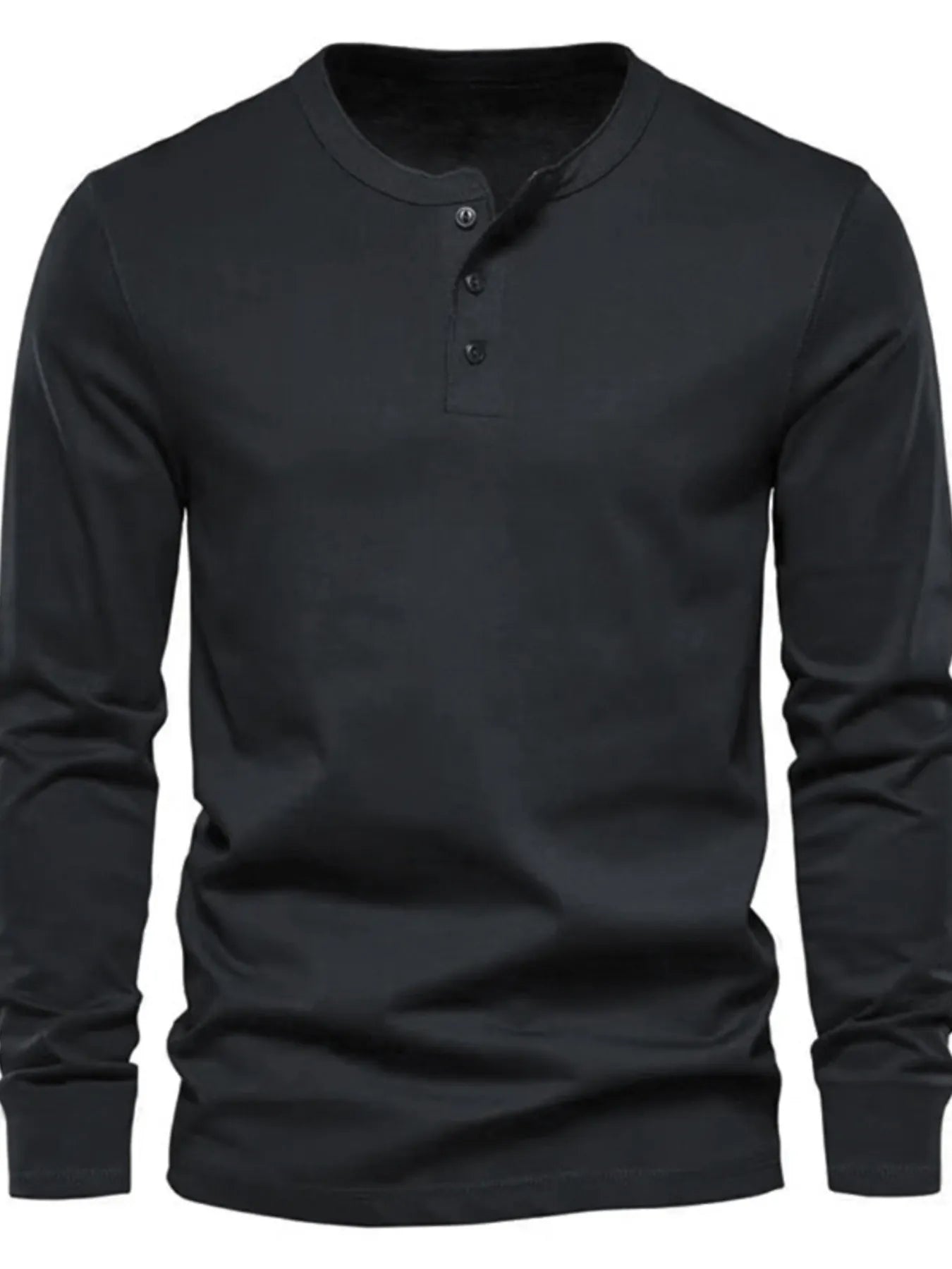 Men's Full Size Button Detail Long Sleeve Henley T-Shirt Plus Size | Tampa Bay Discounts