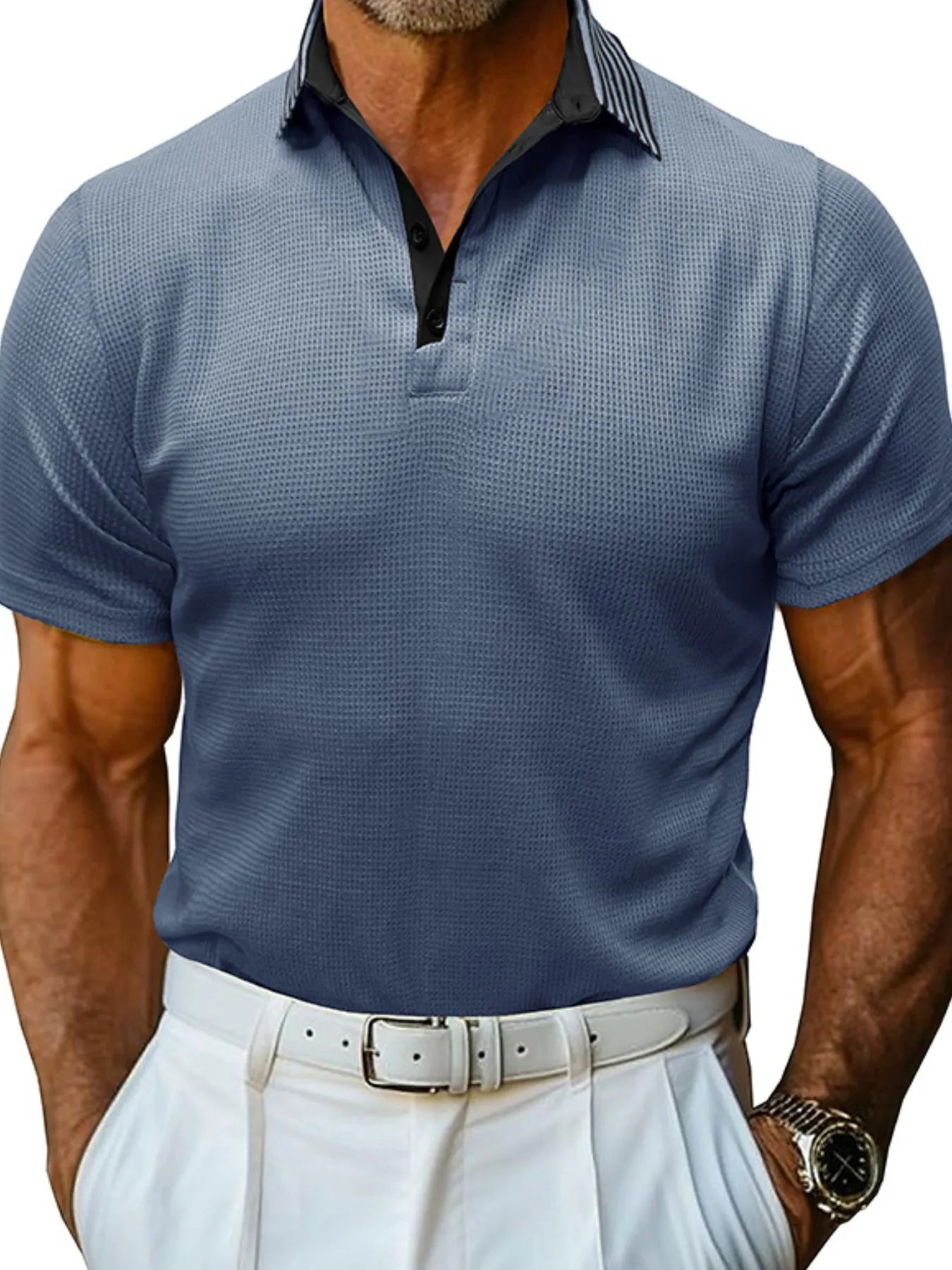 Men's Classic Textured Golf Polo Shirt | Tampa Bay Discounts