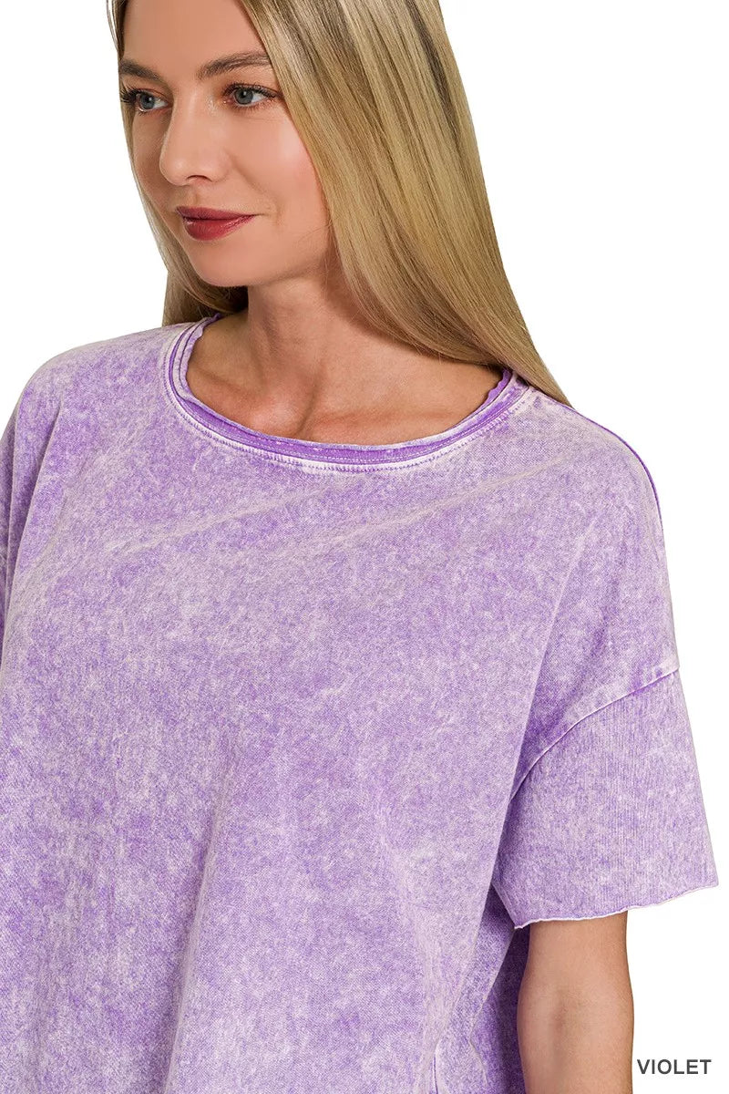 zenana-halo-washed-cotton-short-sleeve-top image 2