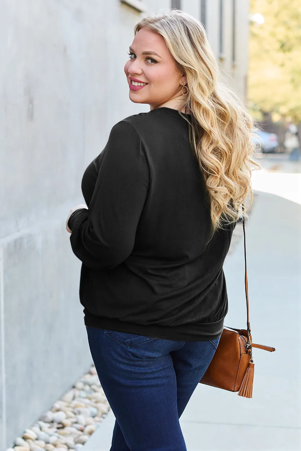 basic-bae-full-size-v-neck-lantern-sleeve-top image 14