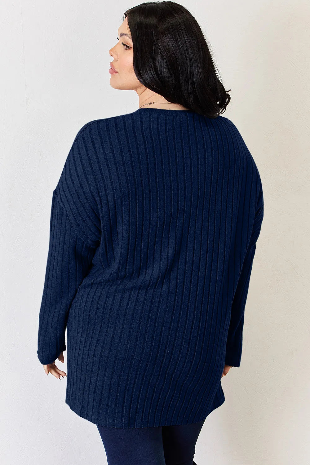 basic-bae-full-size-ribbed-half-button-long-sleeve-high-low-t-shirt image 34