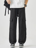 Men's Plus Size Multi-Pocket Cargo Utility Pants with Drawstring Waist | Tampa Bay Discounts