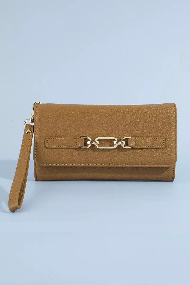 fame-vegan-leather-chain-buckle-wristlet-wallet 3