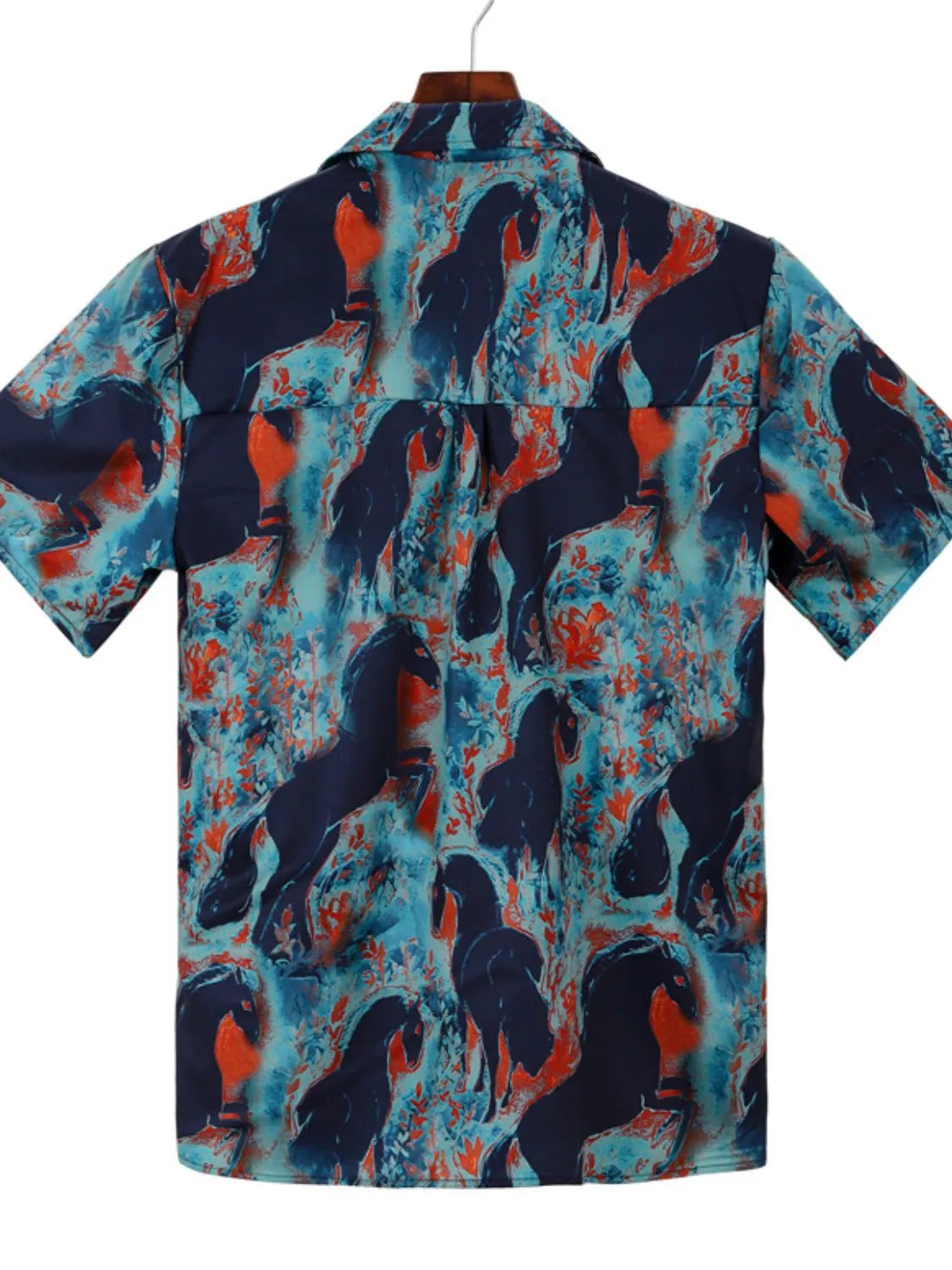 Men's Full Size Printed Button Up Short Sleeve Shirt Plus Size | Tampa Bay Discounts
