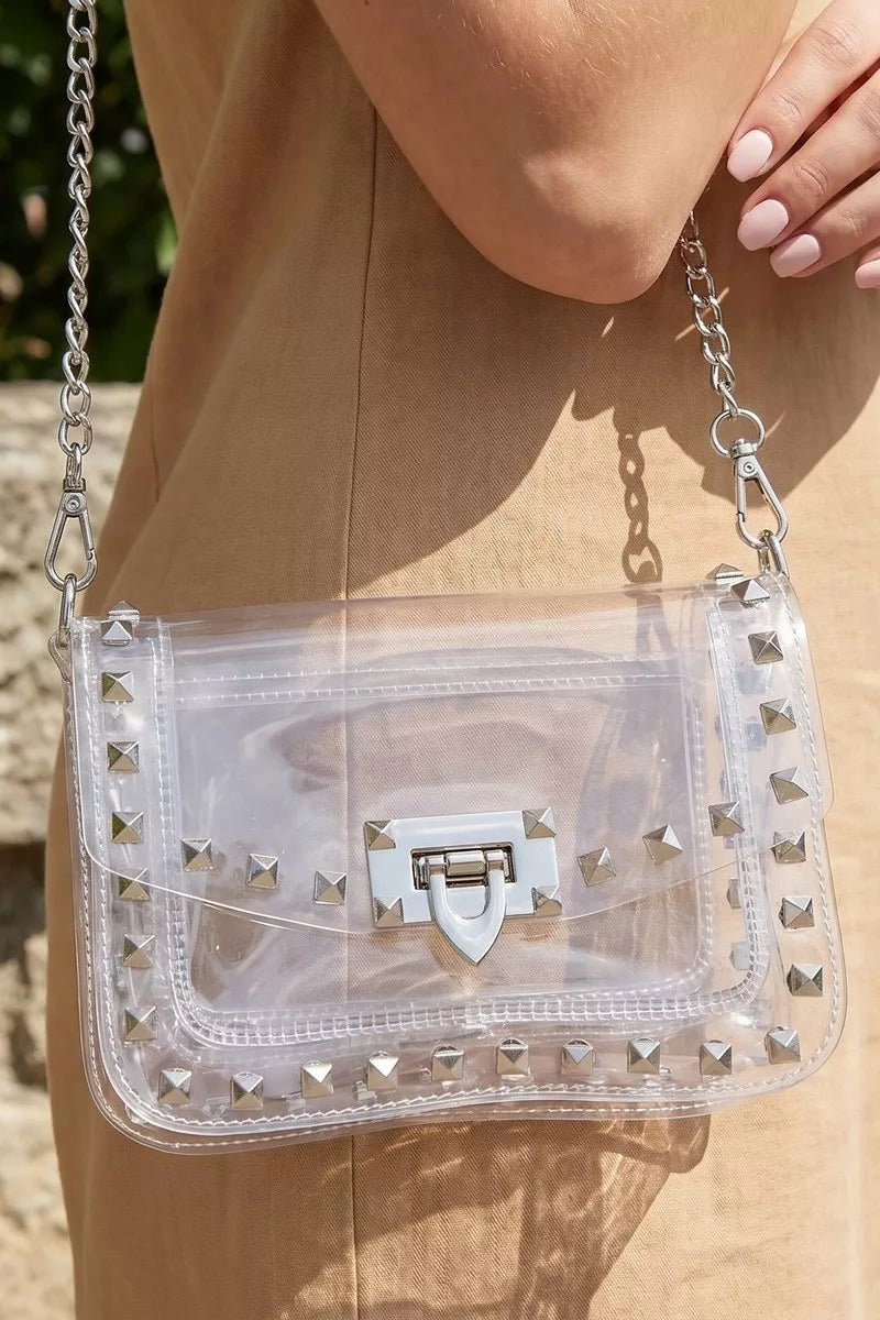 fame-clear-studded-crossbody-stadium-bag-with-chain-strap 5