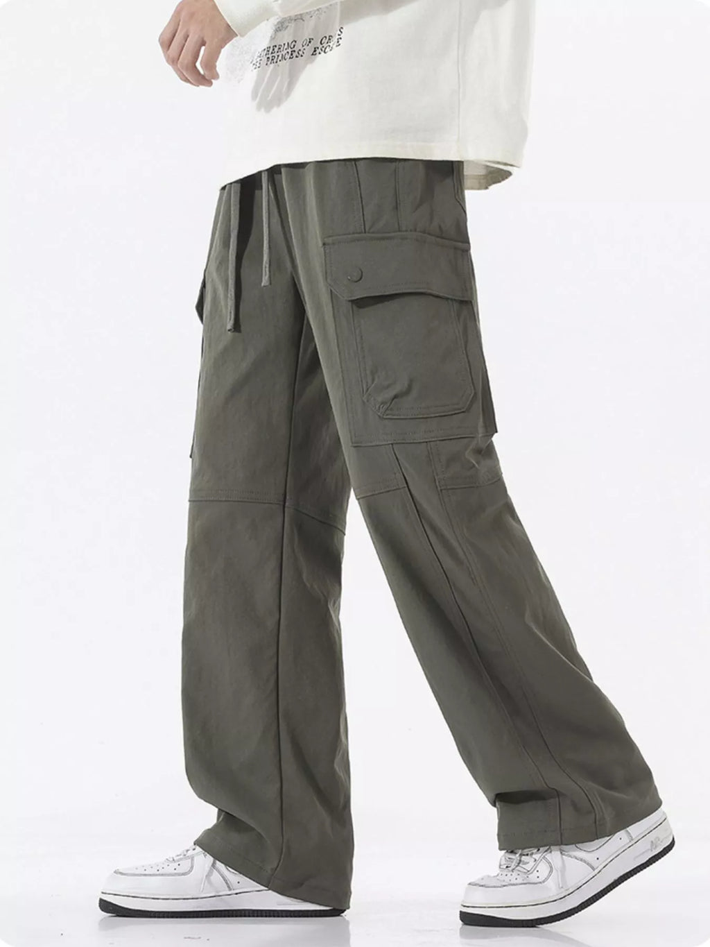Men's Full Size Multi-Pocket Cargo Utility Pants Plus Size | Tampa Bay Discounts
