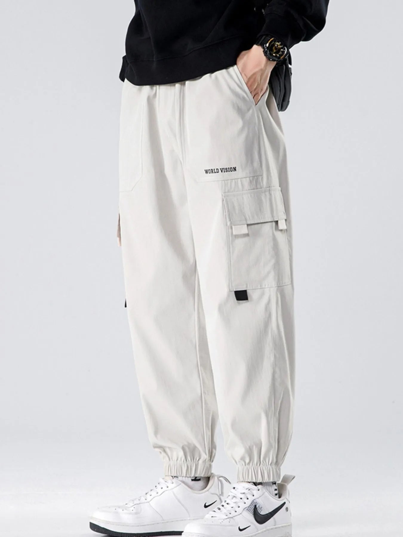 Men's Plus Size Wide Leg Cargo Joggers | Tampa Bay Discounts