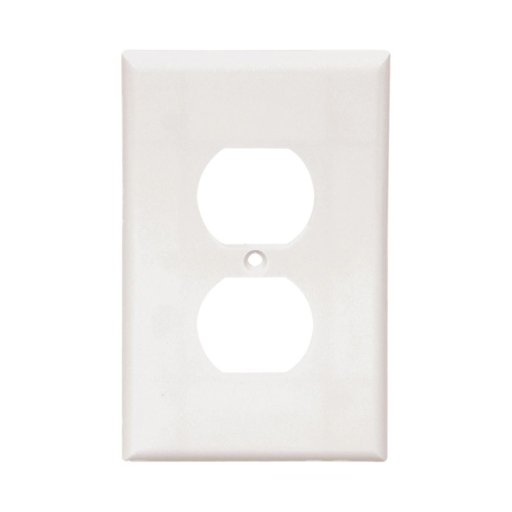 Eaton Duplex receptacle wallplate, White, Duplex receptacle Cutout (Quantity of 10)
