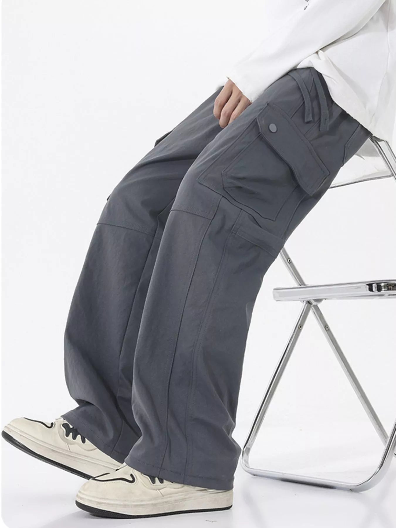Men's Full Size Drawstring Cargo Wide Leg Pants Plus Size | Tampa Bay Discounts