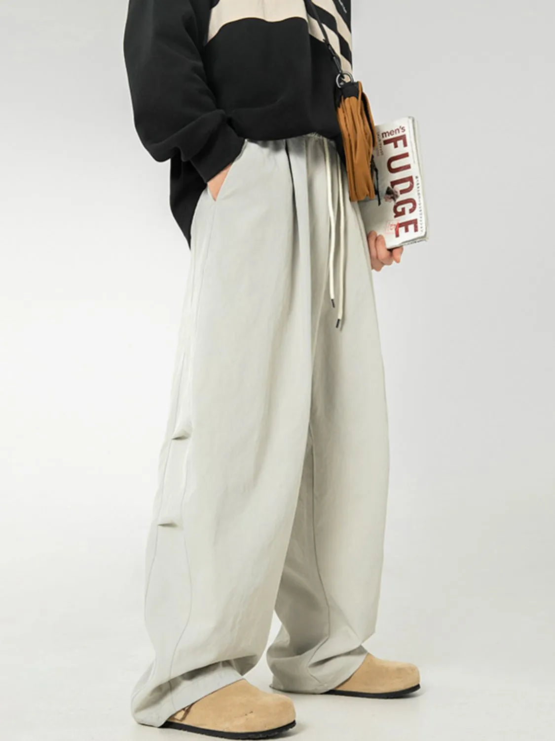 Men's Side Ruched Wide Leg Pants | Tampa Bay Discounts