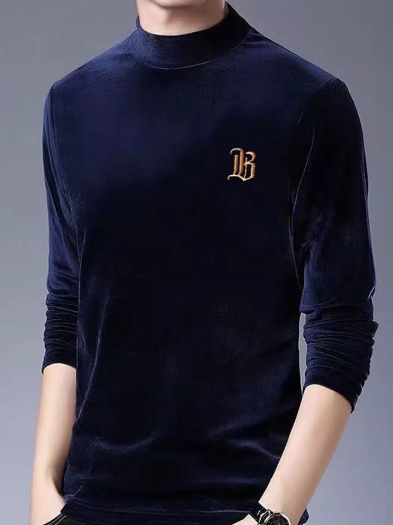 Men's Plus Size Mock Neck Long Sleeve Top | Tampa Bay Discounts