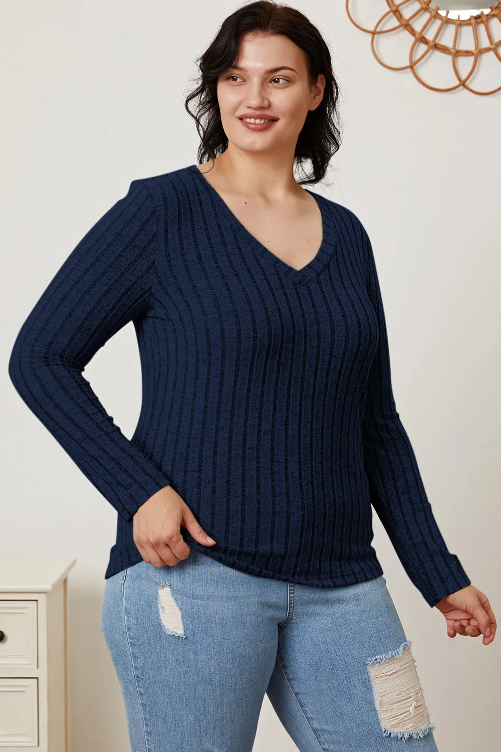 basic-bae-full-size-ribbed-v-neck-long-sleeve-t-shirt image 22